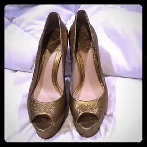 B by Brian Atwood size 10 gold platform pump.